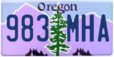 OR license plate 983MHA