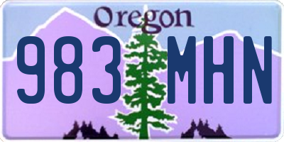 OR license plate 983MHN