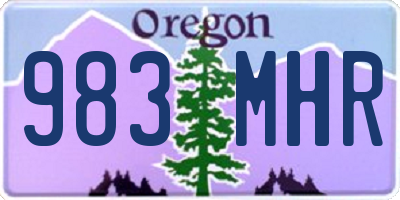 OR license plate 983MHR