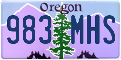 OR license plate 983MHS