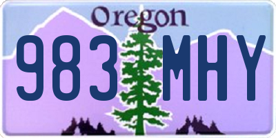 OR license plate 983MHY