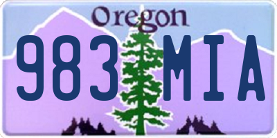 OR license plate 983MIA