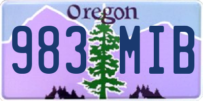 OR license plate 983MIB