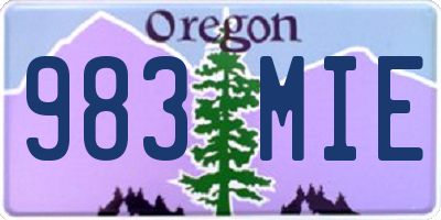 OR license plate 983MIE