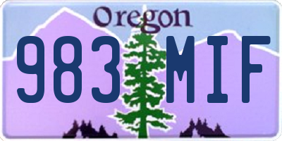 OR license plate 983MIF