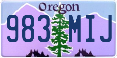 OR license plate 983MIJ