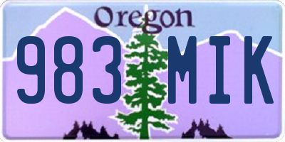 OR license plate 983MIK