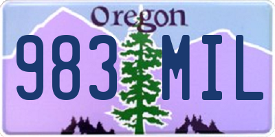 OR license plate 983MIL