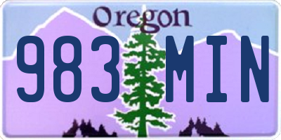 OR license plate 983MIN