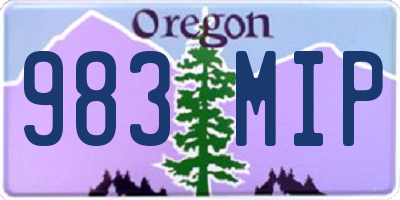 OR license plate 983MIP