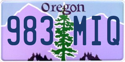 OR license plate 983MIQ