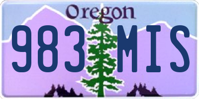 OR license plate 983MIS