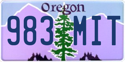 OR license plate 983MIT