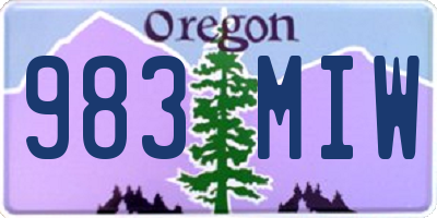 OR license plate 983MIW
