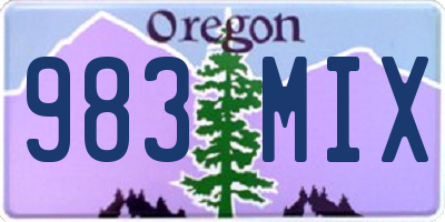 OR license plate 983MIX