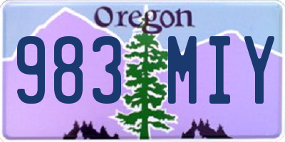 OR license plate 983MIY