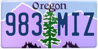 OR license plate 983MIZ