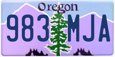 OR license plate 983MJA