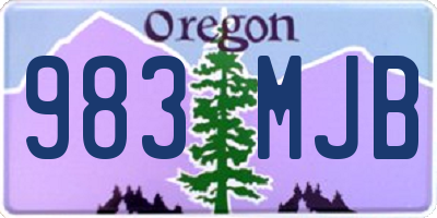 OR license plate 983MJB