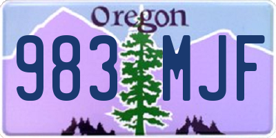 OR license plate 983MJF