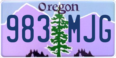 OR license plate 983MJG