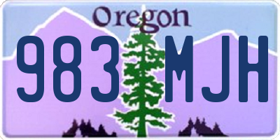 OR license plate 983MJH