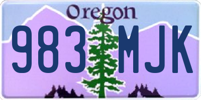 OR license plate 983MJK