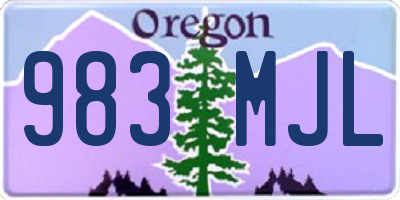 OR license plate 983MJL