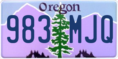 OR license plate 983MJQ
