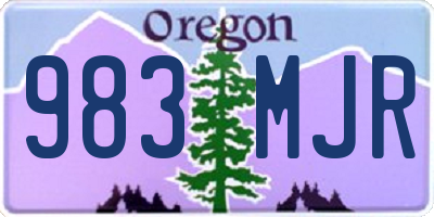 OR license plate 983MJR