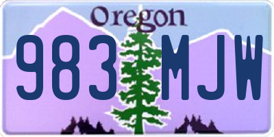 OR license plate 983MJW