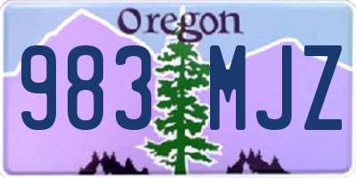 OR license plate 983MJZ