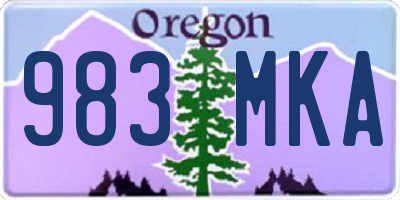 OR license plate 983MKA