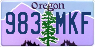 OR license plate 983MKF