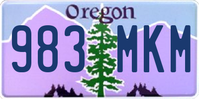 OR license plate 983MKM