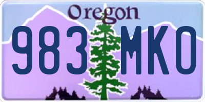 OR license plate 983MKO