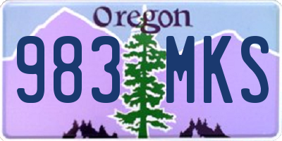 OR license plate 983MKS