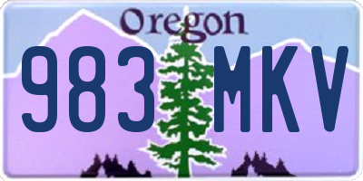 OR license plate 983MKV