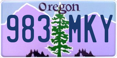 OR license plate 983MKY