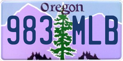 OR license plate 983MLB