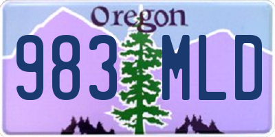 OR license plate 983MLD