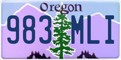 OR license plate 983MLI