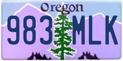 OR license plate 983MLK