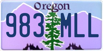 OR license plate 983MLL