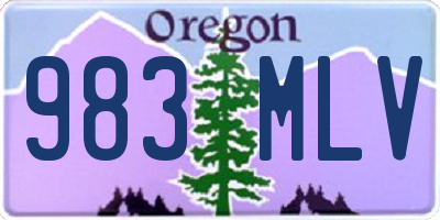 OR license plate 983MLV