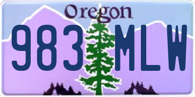 OR license plate 983MLW