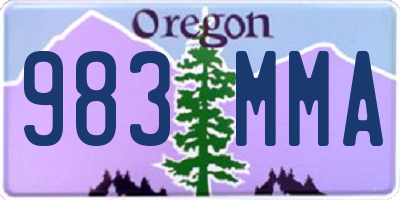 OR license plate 983MMA