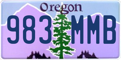 OR license plate 983MMB