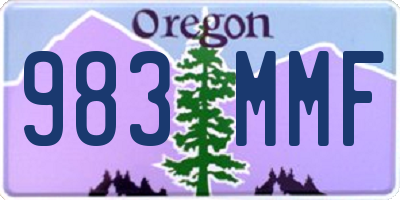 OR license plate 983MMF