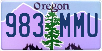 OR license plate 983MMU